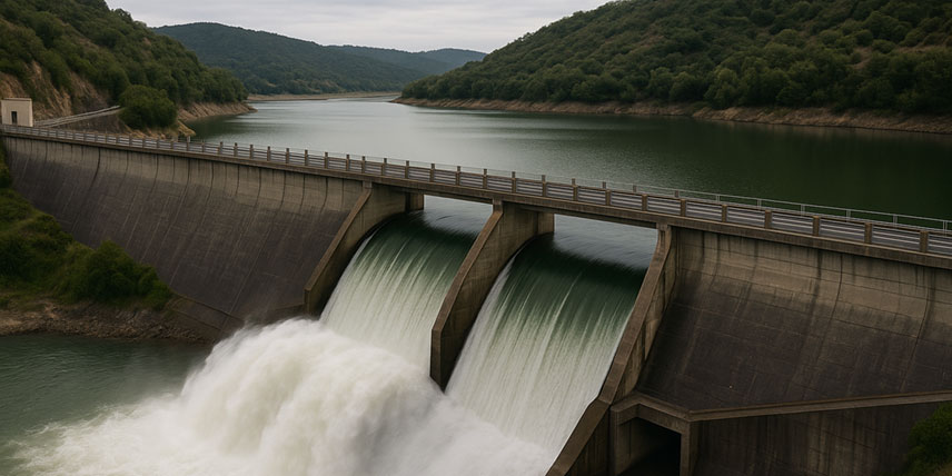 Vertido de aguas de una presa o embalse